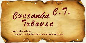 Cvetanka Trbović vizit kartica
